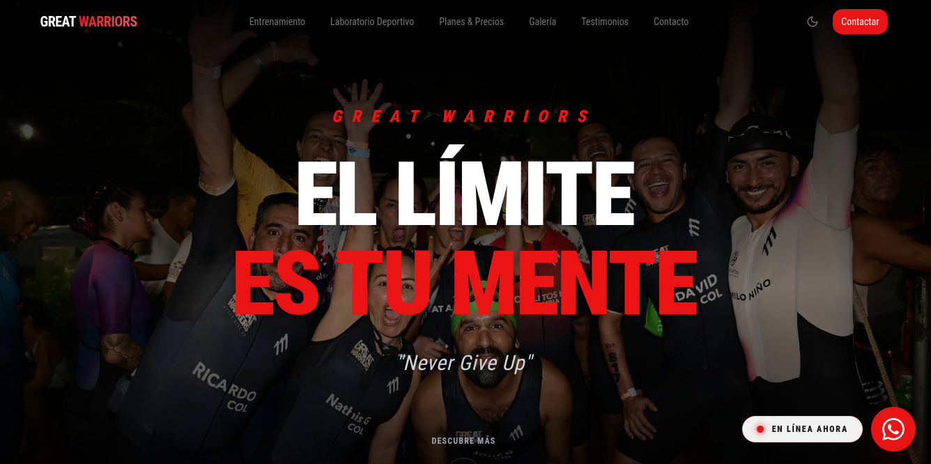 Sitio web de Great Warriors Colombia